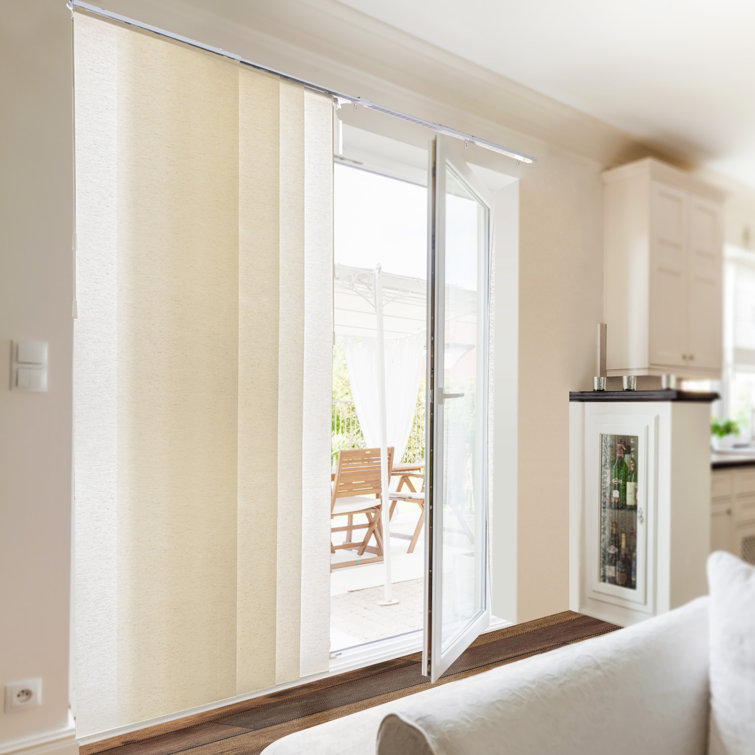Latitude Run® Adjustable Sliding Panel Track SemiSheer Vertical Blind